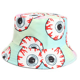 Bucket Hat Fishing Cap Cotton Print Fisherman Hat Cartoon Bucket Hat Female Printing Sun Hat Tide