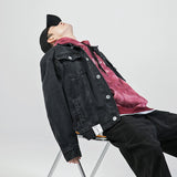 Men Denim Jackets Vintage Loose Lapels Casual Jacket