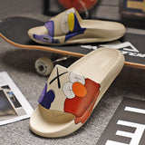 Mens Slide Slippers Men'S Slippers One-Word Sandals Home Shoes