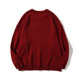 Men Sweater Cartoon Jacquard Sweater Men's Loose Pullover