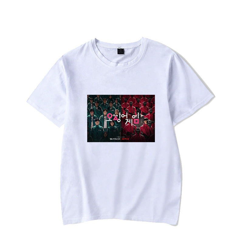 Squid Game Costume Squid Game Pattern Printed Short Sleeve T-shirt