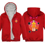 Squid Game Costume Hoodie Casual Thickened Zipper Sweater