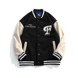 Man Fall Outfis Bear Embroidery Baseball Uniform Jacket Loose Casual Couple Jacket