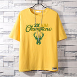 Basketball Sports T Shirt Nba Stag No. 34 Basketball Sports Student Short Sleeve T-Shirt Men
