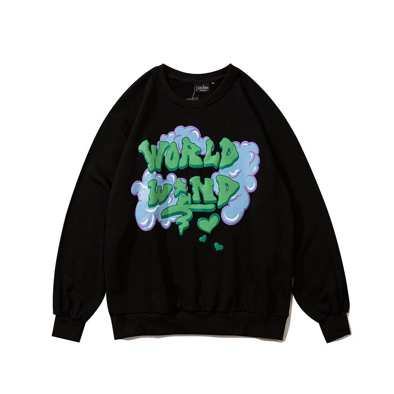 Man Fall Outfits High Street Sweater Men's and Women's Couple Retro Autumn Top