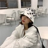 Women Bucket Hat Chessboard Bucket Hat