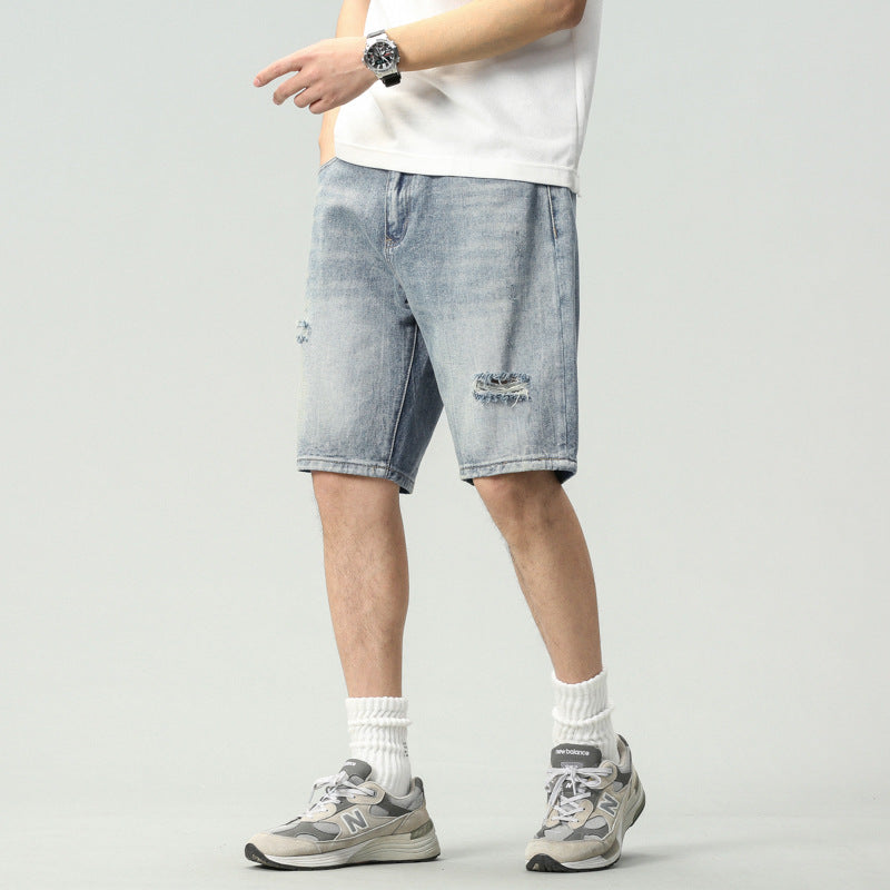 Men Denim Shorts Casual Denim Shorts Men's Loose