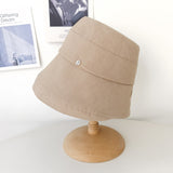 Women Bucket Hat Small Basin Sun Cloth Hat Big Head Circumference Sunshade