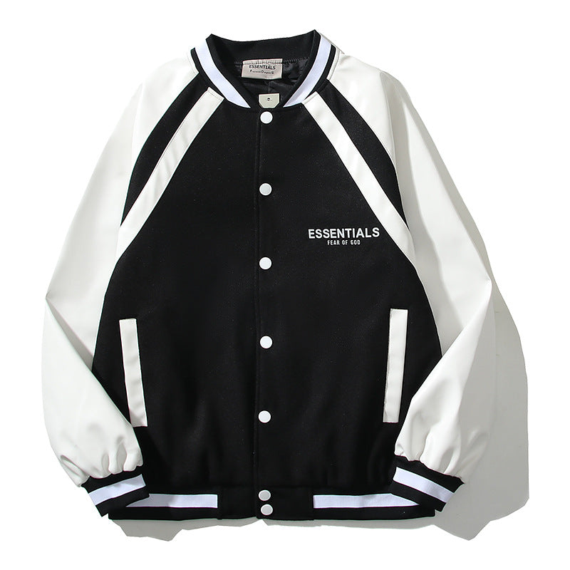 Cardigan Baseball Jacket Fog Compound Line Los Angeles 2022 Limited Leather Sleeve 3M Reflective Student Baseball Uniform