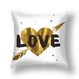 Valentine's Day Pillow Covers 4 Piece Random Styles Together, White Gold Color Love Valentine's Day Cushion Case Bedside Pillow Cover