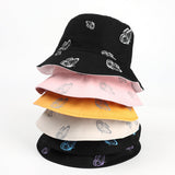 Bucket Hat Fishing Cap Cotton Print Fisherman Hat Female Summer Street Print