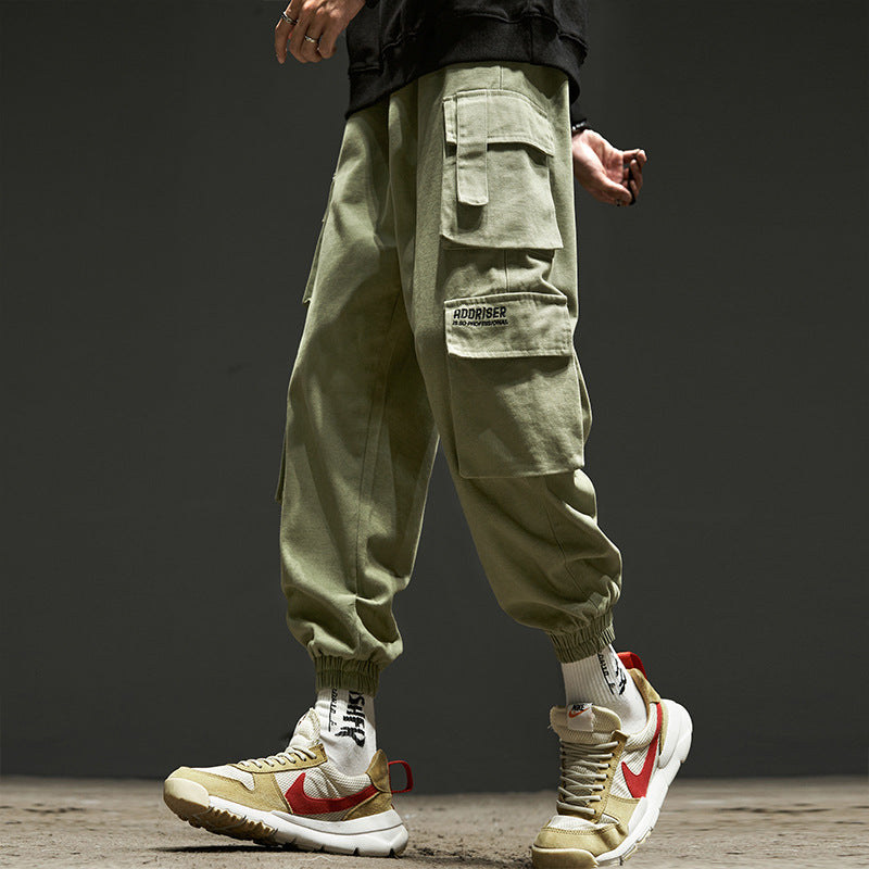 Cuffed Cargo Pants Men's Summer Loose Casual Pants