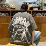 Men T-Shirts Letter Print Loose Half Sleeve