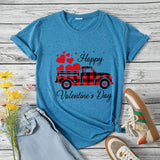 Valentine's Day T Shirts Couples Autumn Cotton Pullover Short Sleeve T-shirt