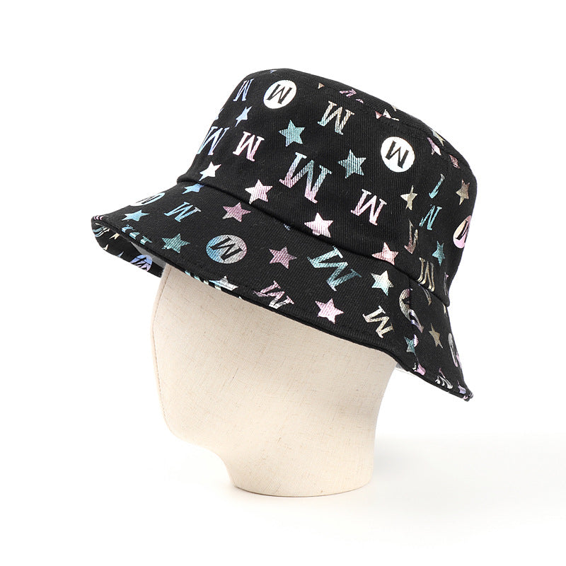 Bucket Hat Fishing Cap Cotton Print Fisherman Hat Female Print
