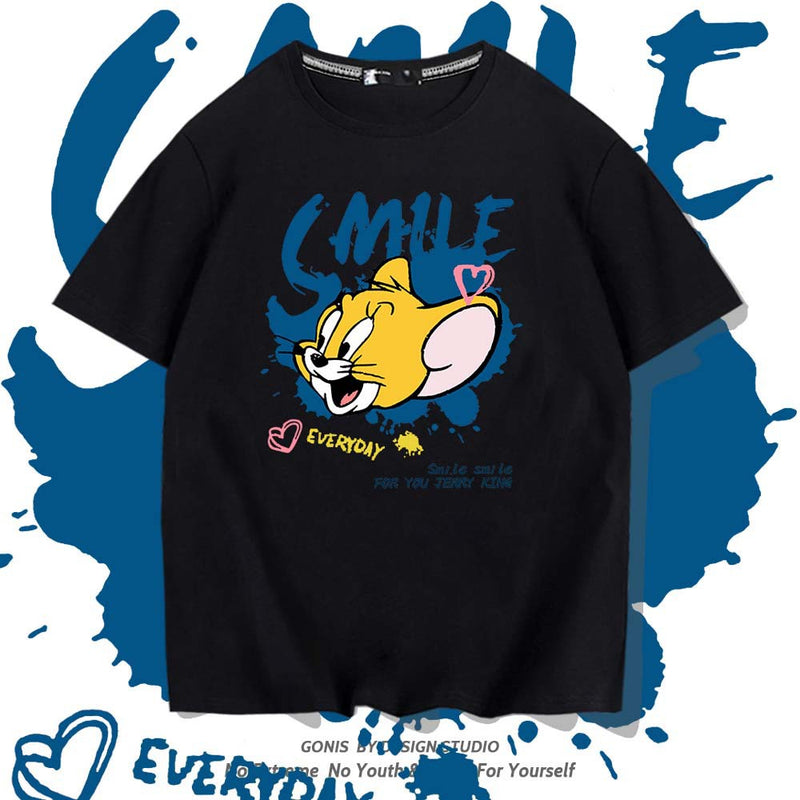 Tom And Jerry T Shirt Cat And Mouse Loose Half Sleeve