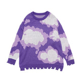 Men Sweater Men = Loose round Neck Sweater Irregular Hem Long Sleeve