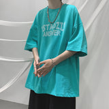 Men T-Shirts Letter Loose Half Sleeve