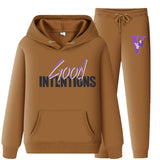 Vlone Hoodie & Pants 2 Piece Set Hooded Sweater Men And Women Loose