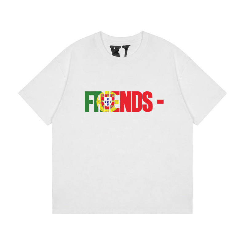 Vlone Mexico Friends Shirt Loose Men'S And Women'S Casual T-Shirt