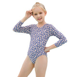 Children Swimsuit Children One-Piece Long Sleeve Swimsuit Floral Backless