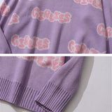 Men Sweater Letter Jacquard Knitwear Men Loose Pullover