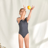 Children Swimsuit Girls' Swimwear Polka Dot Print One-Piece Swimsuit