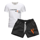 Vlone T Shirts & Shorts 2 Piece Set Men'S Sports Round Neck T-Shirt Shorts Set