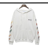 off White Hoodie Autumn and Winter Letter Embroidered Hooded Sweater