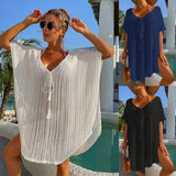 Coachella Music Festival Outfits Summer Loose Pullover Sun Protection Knitted Beach Cover-up