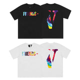 Vlone T Shirt Large V Loose Short Sleeve T-Shirt Men And Women Summer