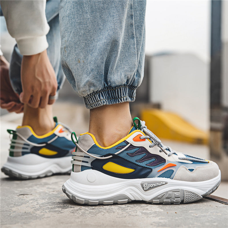 Men's Sneaks & Athletic Jogging Shoes Trendy Fashion Casual Shoes Color Matching Fashionable Sports Shoes Men