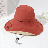 Women Bucket Hat Reversible Fisherman Hat Sun Protection Sunshade
