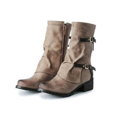 Yellowstone Cowboy Boots Large Size Leather Boots Women'S Belt Buckle Dr. Martens Boots Short Women'S Boots