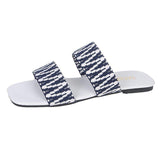 Women Open Toe Sandals Flats Summer Flat Flip-Flops Fashion Lazybones Beach Sandals