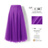 MIDI Mauve Skirt Long Skirt Large Swing Skirt Slimming A- line Skirt Cover Purple Gauze Skirt