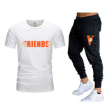 Vlone T Shirts & Pants 2 Piece Set Men'S Summer T-Shirt Short Sleeve Sports And Leisure