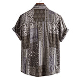 Camp Collar Shirt Ethnic Style Short Sleeve Shirt
