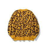 Men Sweater Leopard Jacquard Sweater Coat Men's Cardigan Sweater
