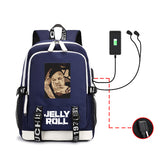 Jelly Roll Bag 2D Printed Backpack Large Capacity USB Headset Backpack