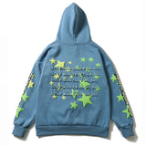 Kanye West Sunday Service Hoodie Kid Cudi Five-Pointed Star Puff Print Leisure Velvet Padded Hooded Sweatshirt