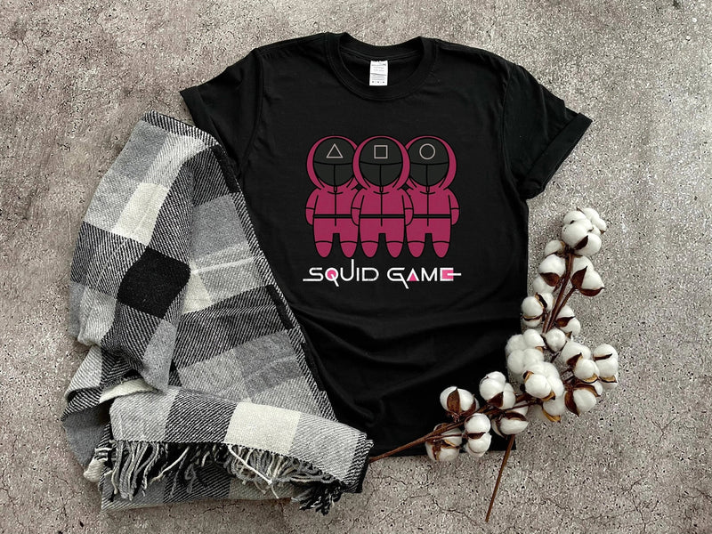 Squid Game Costume Pattern Printed Short Sleeve Men's and Women's Pullover T-shirt
