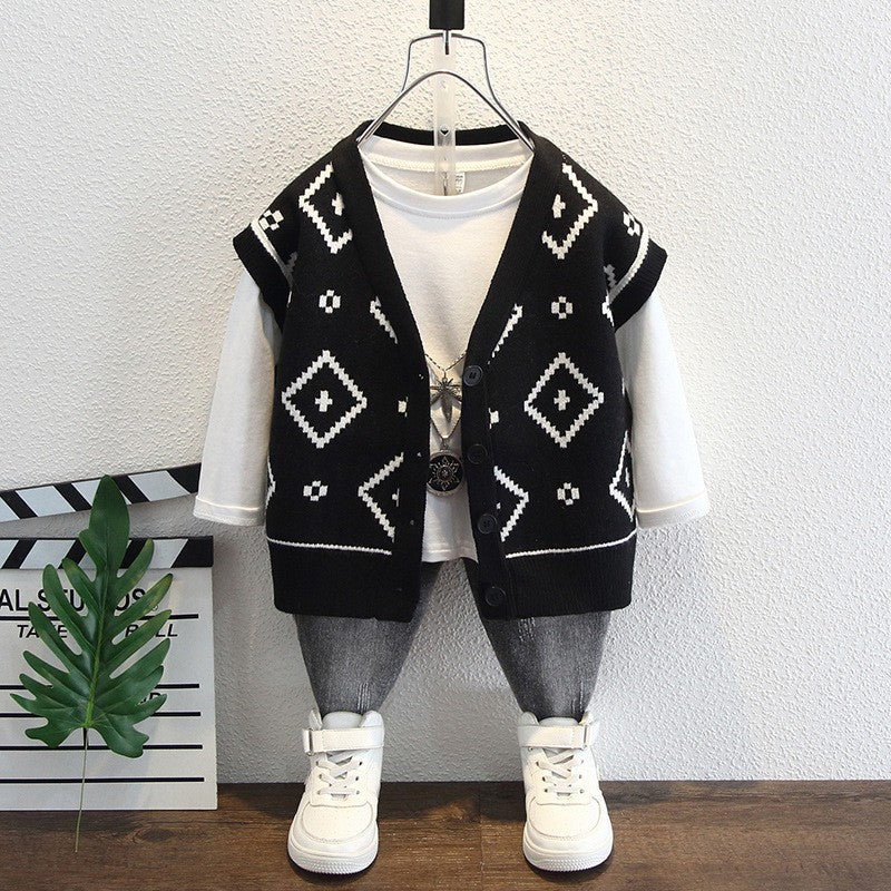 Toddler Boys Jackets Boys' Sweater Vest V-neck Cardigan