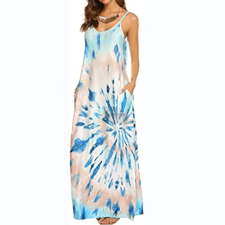 Gypsy Style Dresses Floral Print Bohemian Spaghetti Strap Floral