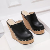 Platform Heels for Women Spring/Summer Thick Bottom Lazy Heightened Platform Shoes