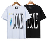 Vlone T Shirt Printed Large V Men And Women Couple Loose Casual Short Sleeve T-Shirt