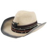 Beth Dutton Hat Gradient Spray Paint Paper Grass Wind Outdoor Sun Hat Sunshade Straw Hat