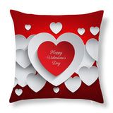 Valentine's Day Pillow Covers 4 Piece Random Styles Together, Love Heart Peach Skin Fabric Valentine's Day Pillow Cover Car Office Sofa Cushion
