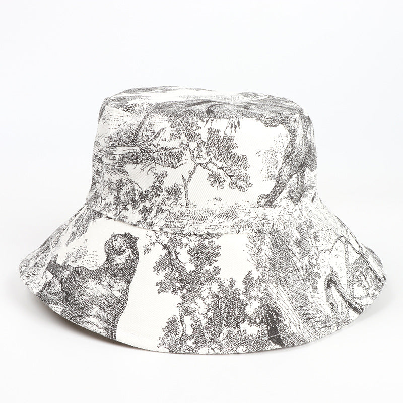 Bucket Hat Fishing Cap Cotton Print Fisherman Hat Men and Women Outdoor Sun Hat