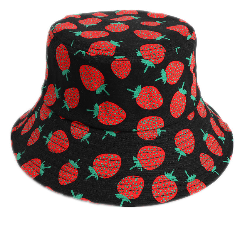 Bucket Hat Fishing Cap Cotton Print Fisherman Hat Printed Fruit Men And Women Outdoor Sun Hat